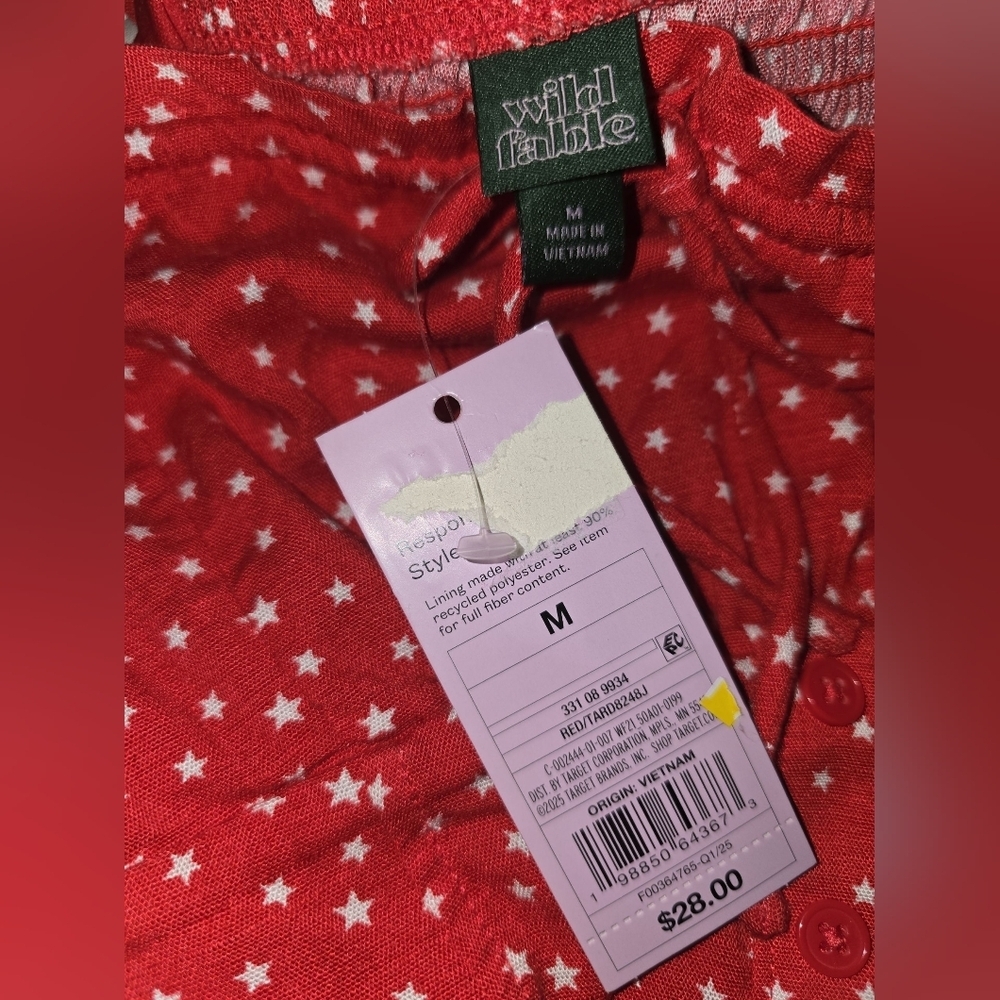 Jrs Wild Fable Red Star Print Sundress, Medium, NWT!!! - Picture 3 of 3